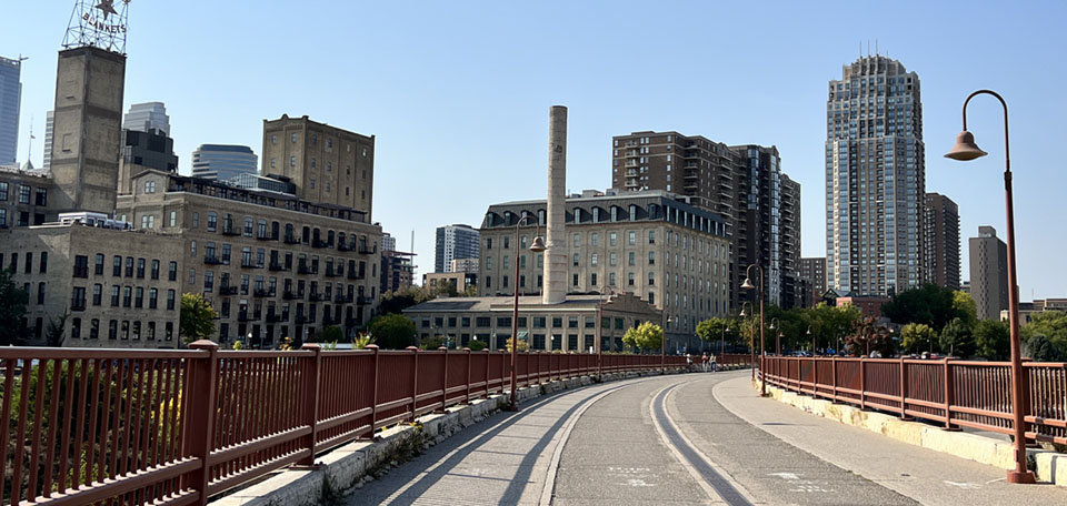 Skyline by Stone Arch bridge